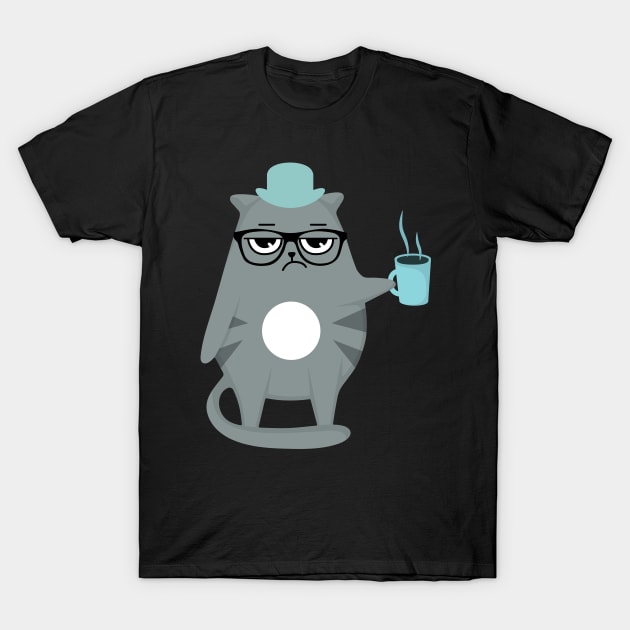 funny cat coffee T-Shirt by Tee Shop